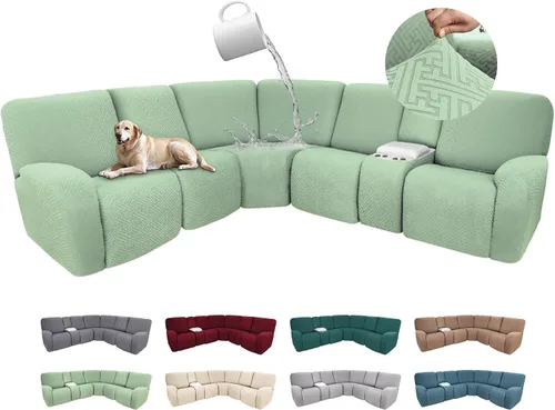 Vista 11 de Fundas de sofá reclinable seccional 100% impermeables para sofá reclinable en forma de L, funda de sofá modular de esquina en forma de L, fundas