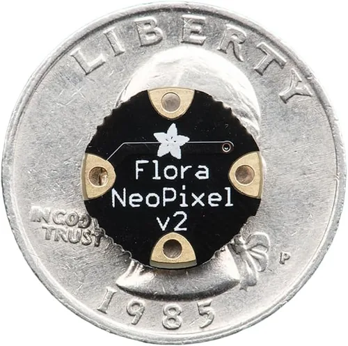 Vista 3 de Adafruit Flora RGB Smart NeoPixel versión 2 - Paquete de 4 [ADA1260]