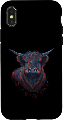 Vista 4 de iPhone 15 Highland Cow Scottish Cattle Portrait Case