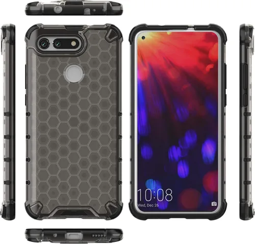 Vista 92 de Pzwoxukhov Funda compatible con Huawei Nova 3i, compatible con Huawei P Smart+ 2018 Honeycomb Anti-Drop Shock-Absorbing Case Negro