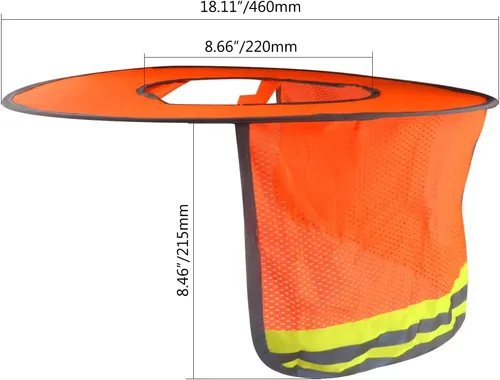 Vista 2 de WMYCONGCONG Protector solar de ala completa, visera de malla para el cuello, con tira reflectante para construcción al aire libre, accesorios