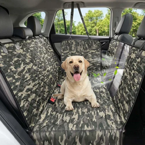 Vista 8 de Funda de asiento de coche para perros, funda de asiento para perros 600D resistente y duradera para asiento trasero, hamaca para perros 100%