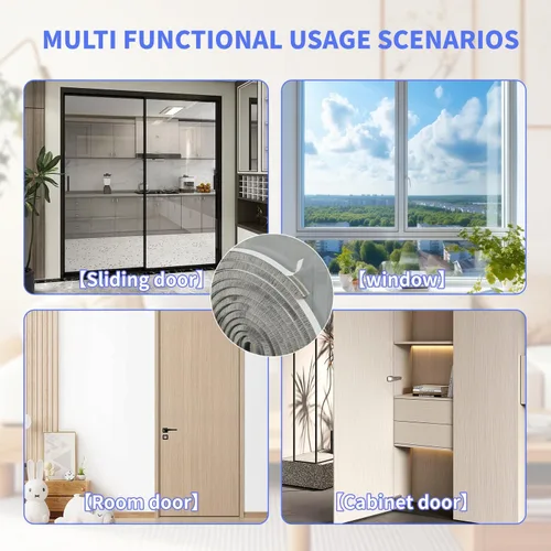 Vista 6 de Cepillo autoadhesivo de 50 pies, burlete para puerta, 0.35 pulgadas de ancho x 0.2 pulgadas de grosor, tira de sellado de cepillo de pelo limpio