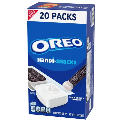 Vista 13 de Handi-Snacks OREO - Paquetes de bocadillos para salsa de galletas y creme, 20 paquetes de aperitivos