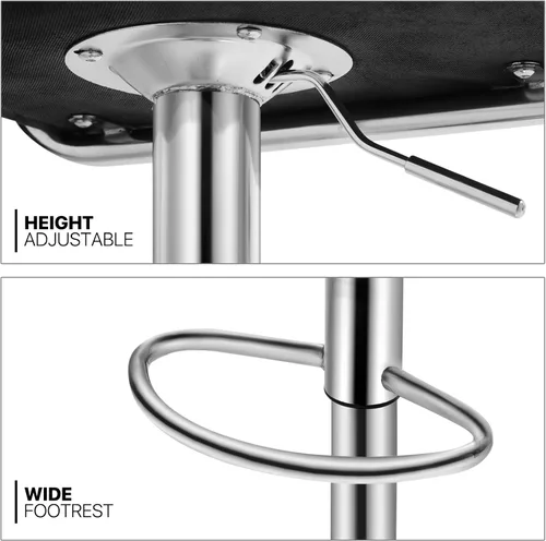 Vista 8 de MoNiBloom Taburete para encimera de cocina, Taburetes de bar giratorios ajustables en altura, Taburetes de barra de mostrador de cocina de cuero PU