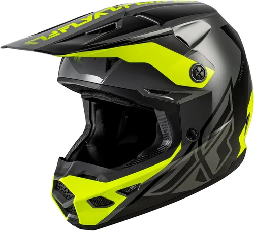 Vista 9 de FLY Racing Kinetic Crest MX Casco – Aprobado por DOT, carcasa de policarbonato ligero, equipo de protección avanzada para motocross Negro/Rojo/Gris