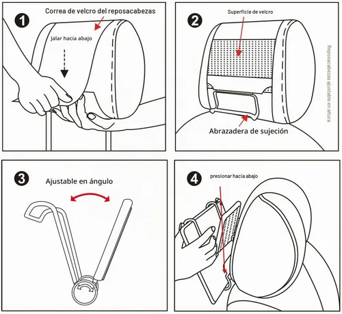 Vista 7 de TFY Soporte para reposacabezas de coche ajustable en ángulo para tabletas