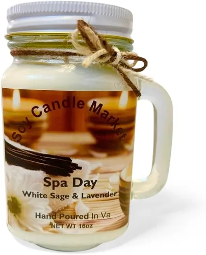 Vista 71 de Velas perfumadas de soja Velas hechas a mano y altamente aromáticas que queman hasta 85 horas en tarro de cristal, perfectas para decoración