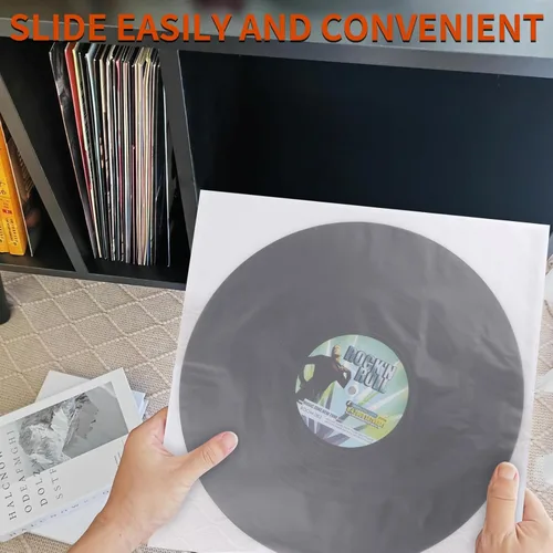 Vista 8 de Fundas interiores para discos de vinilo, 30 fundas interiores de vinilo LP antiestáticas de 12 pulgadas, fundas protectoras de vinilo de plástico