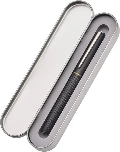 Vista 6 de Hongdian A3 - Juego de estuche de pluma estilográfica de aluminio negro mate, diseño de lujo, instrumento de escritura suave con convertidor