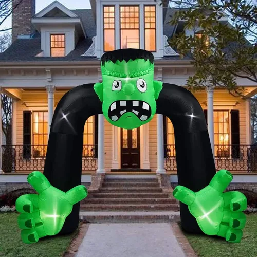 Vista 6 de Amazingforless - Decoración inflable de Halloween para patio inflable de Halloween con luces LED brillantes, tela resistente a la intemperie