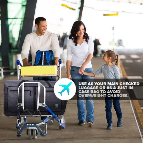 Vista 7 de Bago Bolsa de viaje para hombre y mujer, ligera, plegable, bolsa de lona para equipaje de 15.85 gal, 21.13 gal, y 26.42 gal (60 L, 80 L y 100 L)