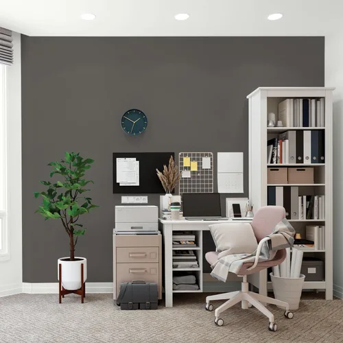 Vista 119 de Glidden Pintura Interior + Imprimación: Gris/Plata Antigua, Una Capa, Satinado, 1 Galón