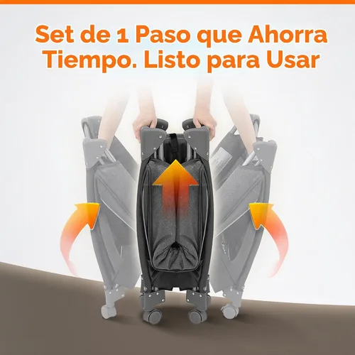 Vista 2 de Pamo Babe Playard Magic Fold - Corralito plegable para bebé, corralito portátil, centro para bebé con moisés para recién nacidos, moisés para Gris