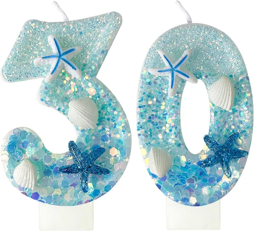 Vista 21 de Zlongron Vela número 1, velas de cumpleaños hechas a mano, decoración de pastel de cumpleaños de sirena es muy adecuada para cumpleaños, fiestas