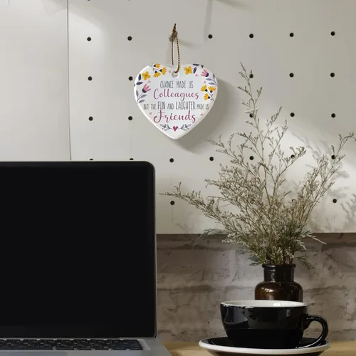 Vista 6 de YZEXEZY Adorno de regalo de compañero de trabajo, adorno colgante de cerámica para colega, despedida de jubilación, cumpleaños, Navidad, Acción