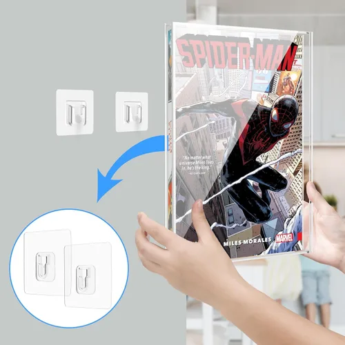 Vista 7 de Vitrina transparente para cómics, marco acrílico de cómics para montaje en pared, almacenamiento de cómics coleccionable, pantalla de protección UV