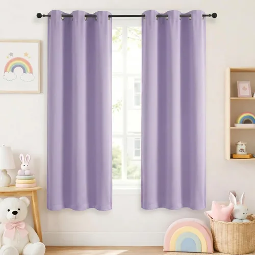 Vista 86 de Simplebrand Cortinas blancas puras de 96 pulgadas de largo para oscurecer la habitación, juego de 2 paneles para dormitorio/sala de estar, bloqueo