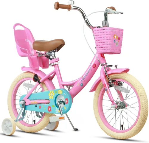 Vista 12 de Glerc Maggie Girls Bike, 12-20 Inch Kids Bike for 2-13 Years Old Children, Princess Style Kids Bicycle with Doll-Seat & Basket & Training Wheels