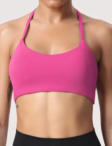 Vista 2 de YEOREO Pearl - Brasier deportivo para mujer, con tirantes cruzados, espalda cruzada, espalda descubierta, extraíble, acolchado, para yoga