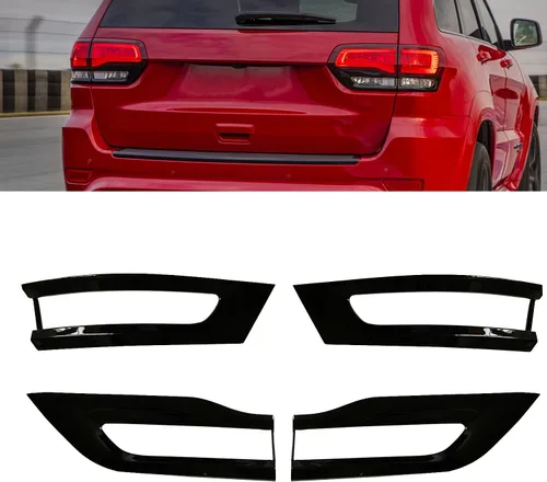 Vista 10 de Compatible con Jeep Grand Cherokee 2014-2021 Kit de Bisel de Moldura de Luz Trasera Cubierta con Aspecto de Fibra de Carbono