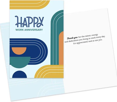 Vista 5 de Hallmark Business - Tarjetas de aniversario de trabajo surtidas (25 unidades) para clientes, empleados, clientes, miembros, grupos, asociaciones
