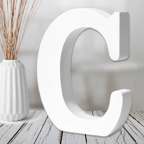 Vista 16 de AOCEAN Letras de madera blanca de 6 pulgadas, letras de madera sin terminar para decoración de pared, letras de pie, rebanadas, decoración