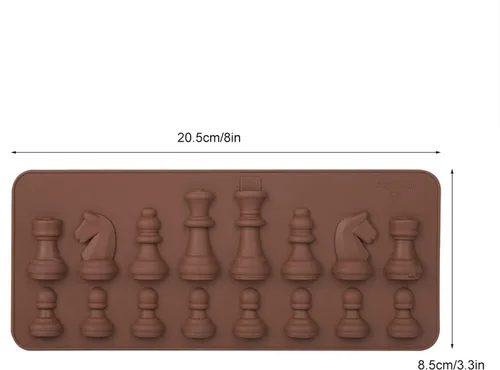 Vista 2 de Pieza de ajedrez de silicona, caramelo de chocolate, fundición de silicona de ajedrez internacional, fondant DIY Candy Cake Topper