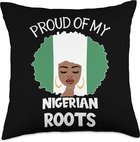 Vista 4 de Proud Nigerian roots black history month Throw Pillow