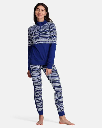 Vista 5 de Kari Traa Silja Half Zip - Camiseta de capa base para mujer, 100% lana merina, manga larga, camisa de invierno cálida