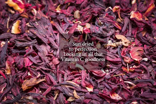 Vista 6 de Flores de hibisco de acedera (1 libra) pétalo entero, hace té helado refrescante o té caliente