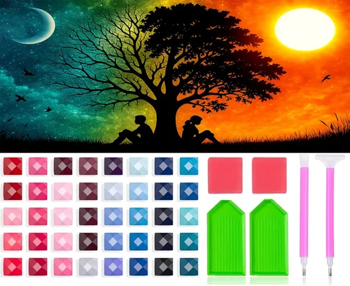 Vista 9 de JesMolla Kits de Pintura de Arte de Diamantes 5D DIY para Adultos, Tamaño Grande Taladro Completo Artes de Diamantes con Pedrería Pegada, Pintura