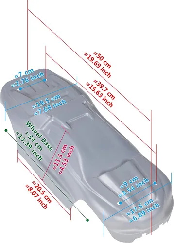 Vista 3 de SummitLink Cuerpo personalizado azul fangoso sobre negro estilo compatible con E-Revo escala 1/10 RC coche o camión (camión no incluido) ER-BB-01