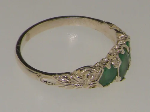 Vista 5 de Anillo de plata de ley 925 auténtica esmeralda para mujer