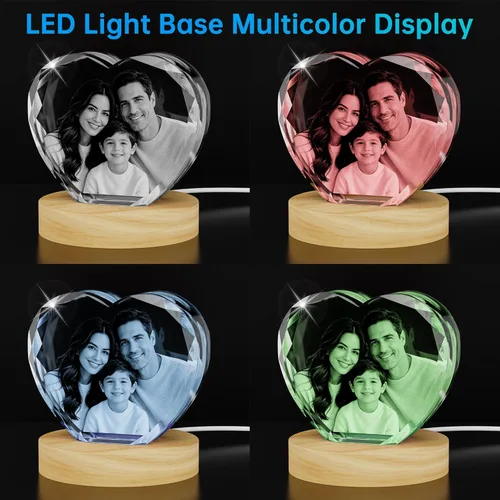 Vista 4 de Foto de cristal 3D, regalos personalizados de Navidad para mamá, mujer, esposa, para ella, para pareja, regalos personalizados con tu propia foto