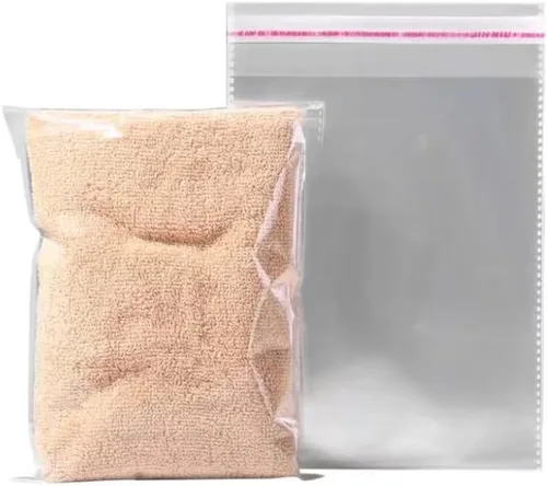 Vista 3 de 100 bolsas de plástico transparente (9 x 12 pulgadas) para embalaje, ropa y camisetas, bolsas de celofán autoadhesivas de embalaje fuerte