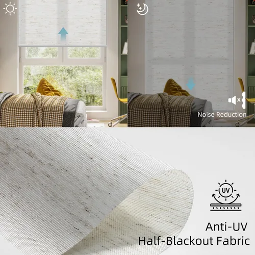 Vista 4 de SmartWings Persianas motorizadas de filtrado de luz, funcionan con Matter Thread Apple Homekit, Alexa SmartThings Google, persianas de ventana sin