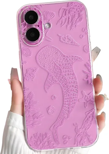 Vista 123 de NITITOP Funda para iPhone 13 Clear Sea Animal - Pez negro Pescado Negro