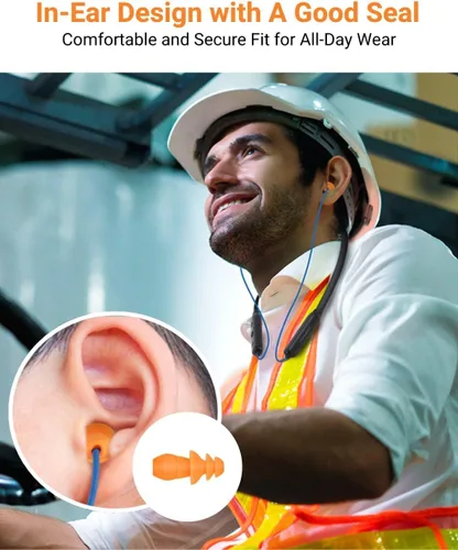 Vista 4 de Auriculares Bluetooth para el trabajo, 27dB NRR OSHA Queja con aptX HD Noise-Reduction Safety Earbuds Bluetooth 5.4, 100 ft aptX HD Soft