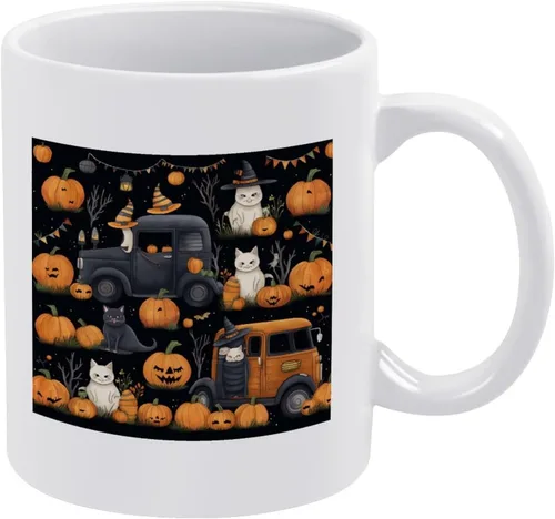 Vista 14 de Coffee Mug Happy Halloween Pumpkin Gnomes Truck Love Cat Bat Ghost Spider Web Ceramic Mugs Happy Halloween Funny Gifts Ideas For Mama Mommy