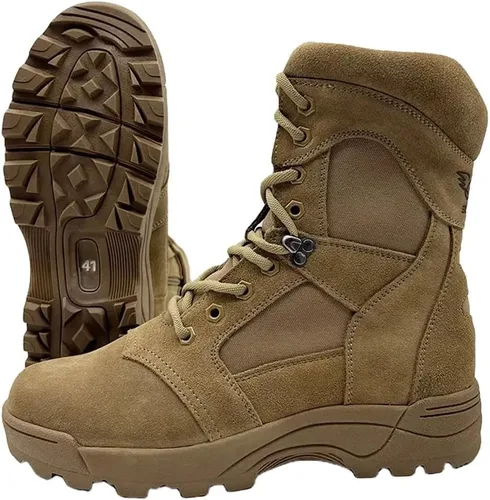 Vista 2 de Botas tácticas militares para hombre, ligeras, duraderas, antideslizantes, botas de trabajo, botas de desierto