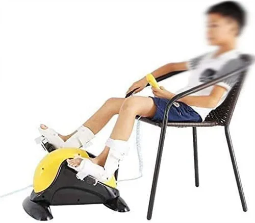 Vista 6 de Mini bicicleta estática, ejercitadora de pedal para bicicleta debajo del escritorio, máquina portátil para ejercicio de brazos y piernas