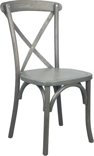 Vista 7 de EMMA + OLIVER Silla gris lavado oscuro Driftwood X-Back