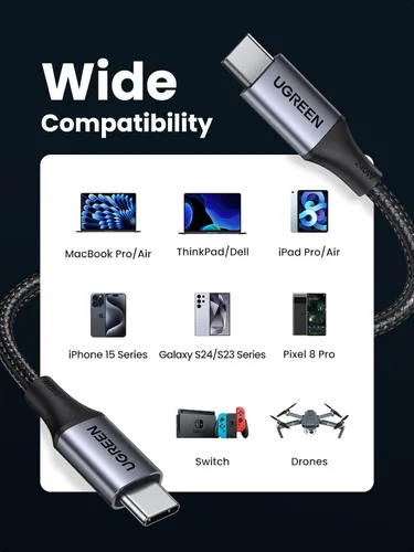 Vista 4 de UGREEN Cable USB C a USB C de 240W, Cable de Carga Rápida USB C para iPhone 17 Pro Max/16, Samsung Galaxy S25/S24, MacBook Pro/Air, iPad