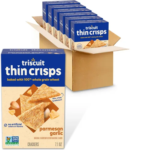 Vista 24 de Triscuit Galletas de Trigo Integral Finas y Crujientes Originales, Snacks Veganos, Galletas para Snacks al Por Mayor, Paquete de 6 Cajas de 7.1