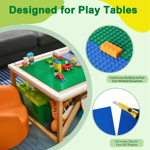 Vista 5 de Paquete de 4 placas base clásicas, placas de construcción para ladrillos de Verde-4 piezas