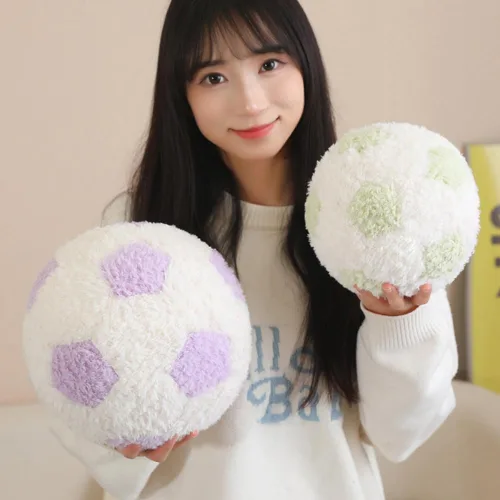 Vista 3 de Soccer Pillow Cute Football Throw Pillow Round Home Decorative Throw Pillow Aesthetic Sports Ball Plush Pillows for Couch Bed Bedroom Sofa Chair