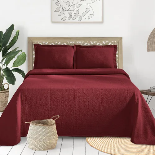 Vista 14 de BLUENILEMILLS BNM - Juego de 3 colchas de Matelasse, ropa de cama de gran tamaño, suave, transpirable, ligera, con juego de edredón de algodón