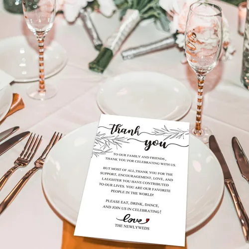 Vista 2 de 50 tarjetas de agradecimiento de boda, tarjetas de agradecimiento, centros de mesa y decoraciones de boda, novia, compromiso, aniversario, 4 x 6