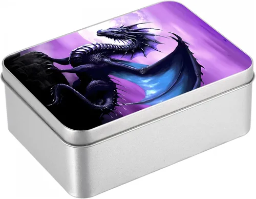 Vista 62 de Caja de lata de metal con tapa, contenedor de almacenamiento rectangular vacío de hojalata, estuche de lata portátil ligero para manualidades